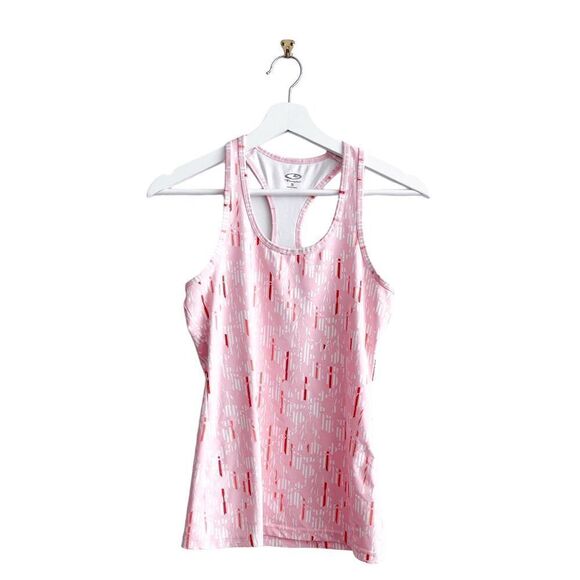 Champion Women's Abstract Activewear Racerback Tank Top Pink White Small - Picture 1 of 7